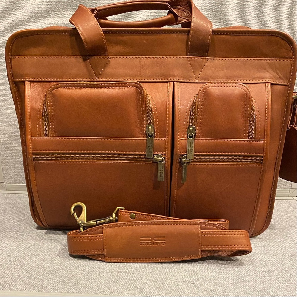 Claire Chase Leather Briefcase With Strap